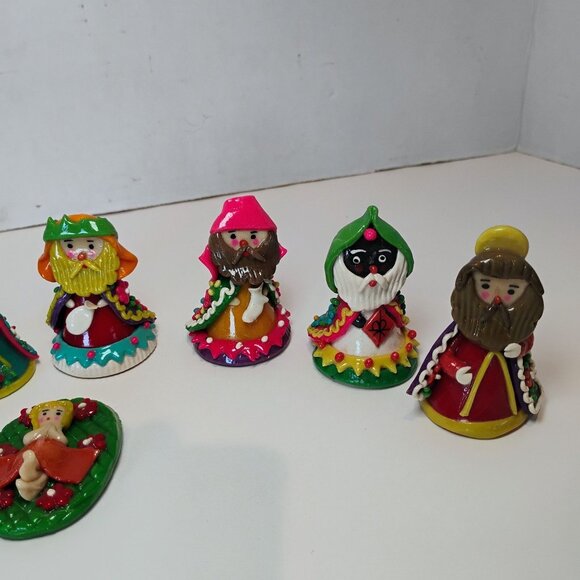 Ten Thousand Villages Masapan Dough Peruvian Nativity Set Colorful 7pc Christmas - Picture 4 of 8